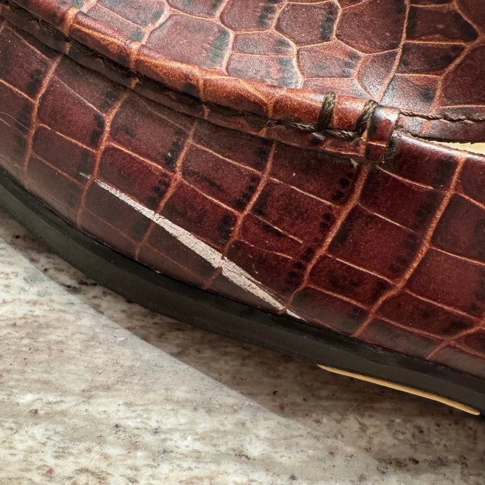 UGG womens Brown Leather Loafers - Picture 3 of 5